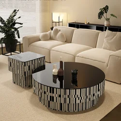 Clear Black Coffee Tables Luxury Round Unique Design Modern Coffee Tables Living Room Hotel Tavolino Da Salotto Home Furniture