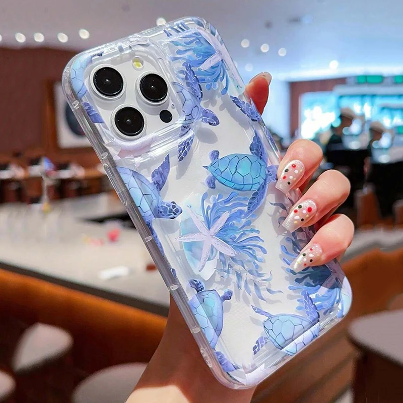 Case for Xiaomi Redmi 13 4G 13c 12c Note 12 11 13 ProPlus 5G 12s 11s 10s 9s 10 Pro Fashionable Colorful Marine Life Turtle Cover