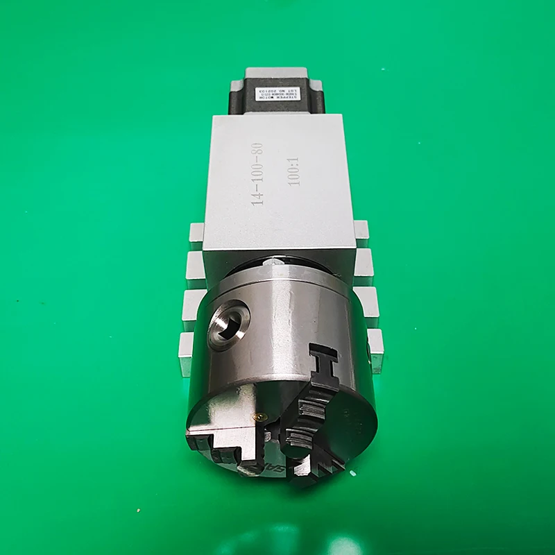 

Rotary Axis CNC Harmonicgear Reducer Dividing Head 100mm 80mm Chuck 3/4 Jaw 4th Axis Speed Reducing Ratio 100:1 Woodworking Tool
