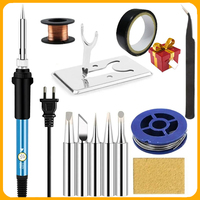 12-IN-1 Electric Soldering Iron Kits 60W Adjustable Temperature Replaceable Soldering Iron Head Soldering Iron Pen Welding Kit