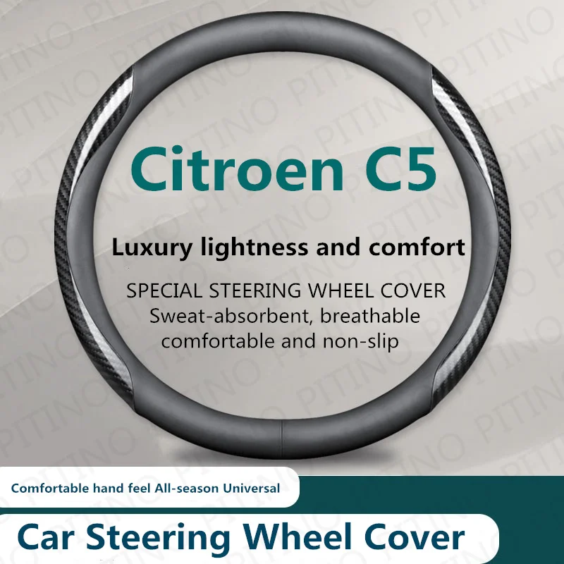 Car Steering Wheel Cover For Citroen C5 Anti Slip Wear-resistant Sweat Absorbing 37-38cm Interior Steering Covers Accessories