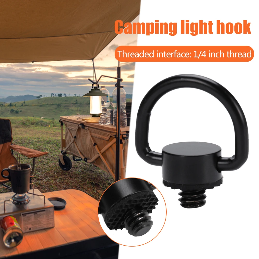 Portable Tent Lamp Hanger Stainless Steel Camping Lamp Hook D Ring Multi-function Outdoor Hiking Fishing Tools for KT-38 GZ Lamp