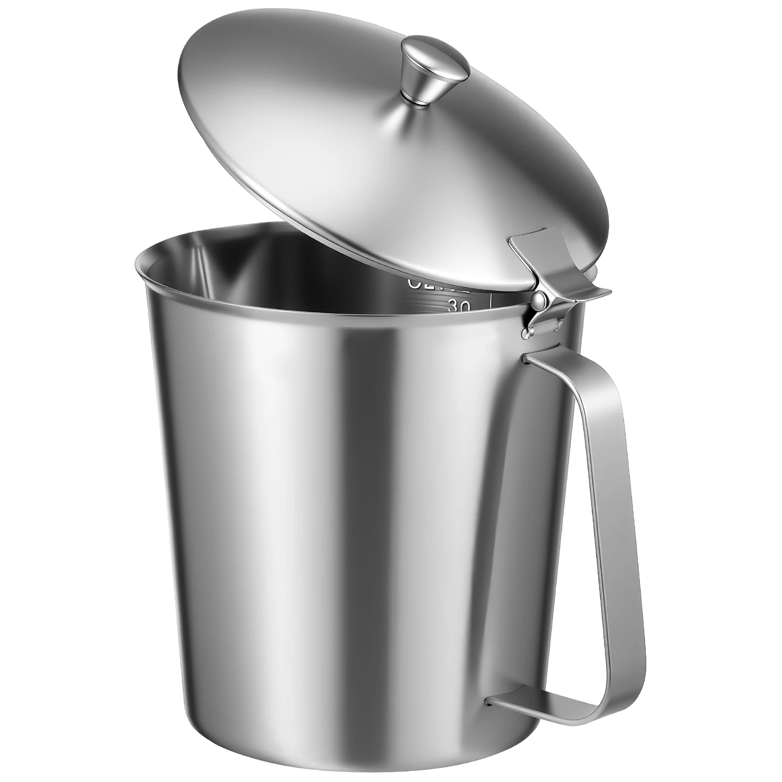 

1000Ml Stainless Steel Measuring With Lid Rustproof Graduated Milk Coffee Pitcher Latte Art Cup For Espresso Baking Home