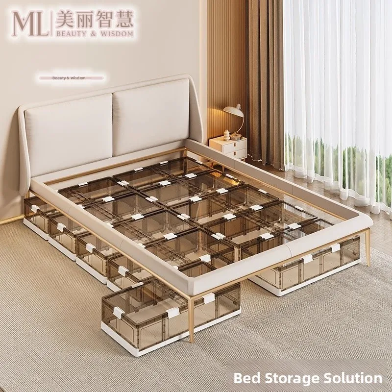 

Large Size Plastic Storage Box Der Sle under Bed Cabinet Seasonal Clothes Quilt Organizer with Wheels Underbed Container