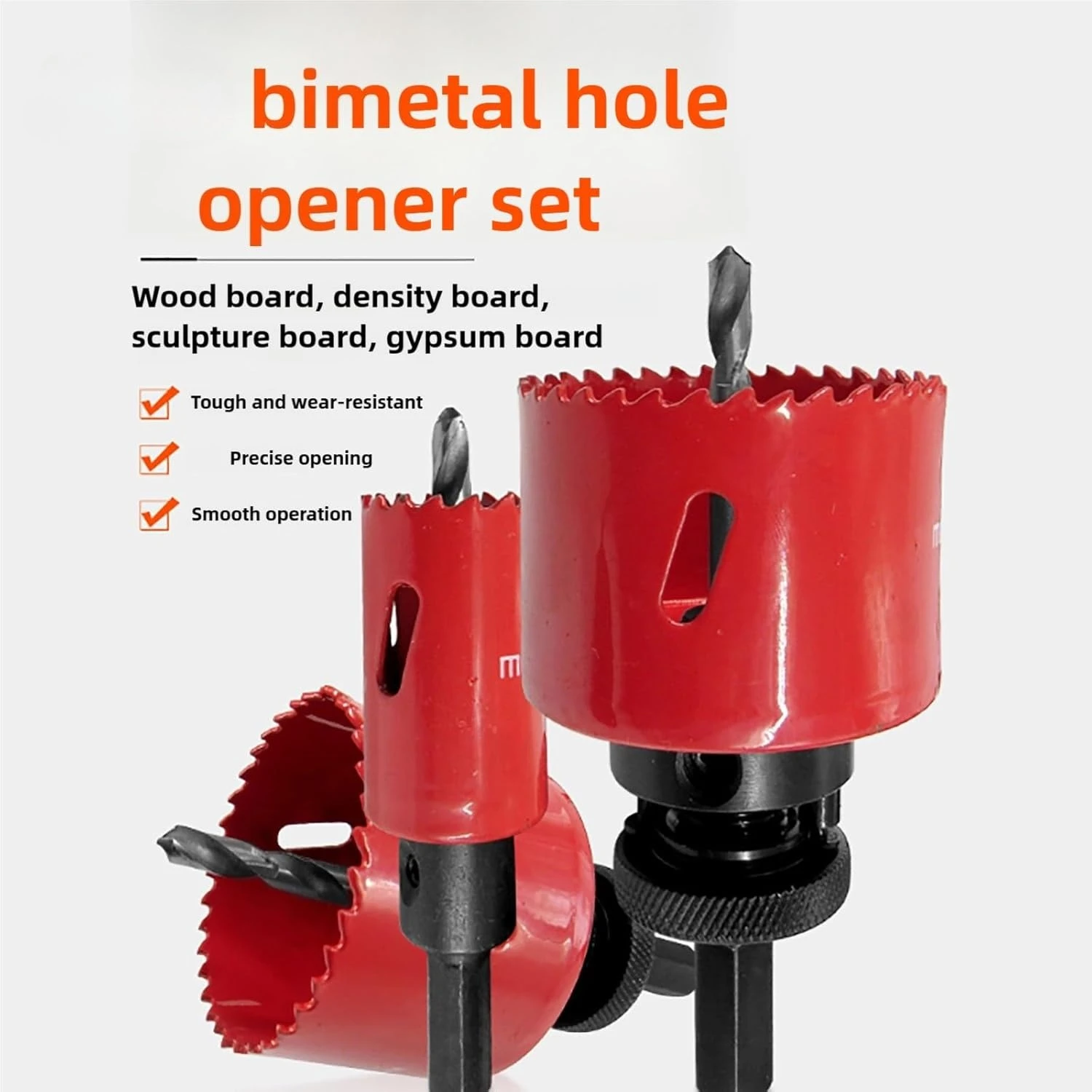 Bi-Metal Hole Saw Kit 19-68mm High-Speed Steel Drill Bit Set Storage Case Hex Shank Precision Cutting for Wood Metal Drywall