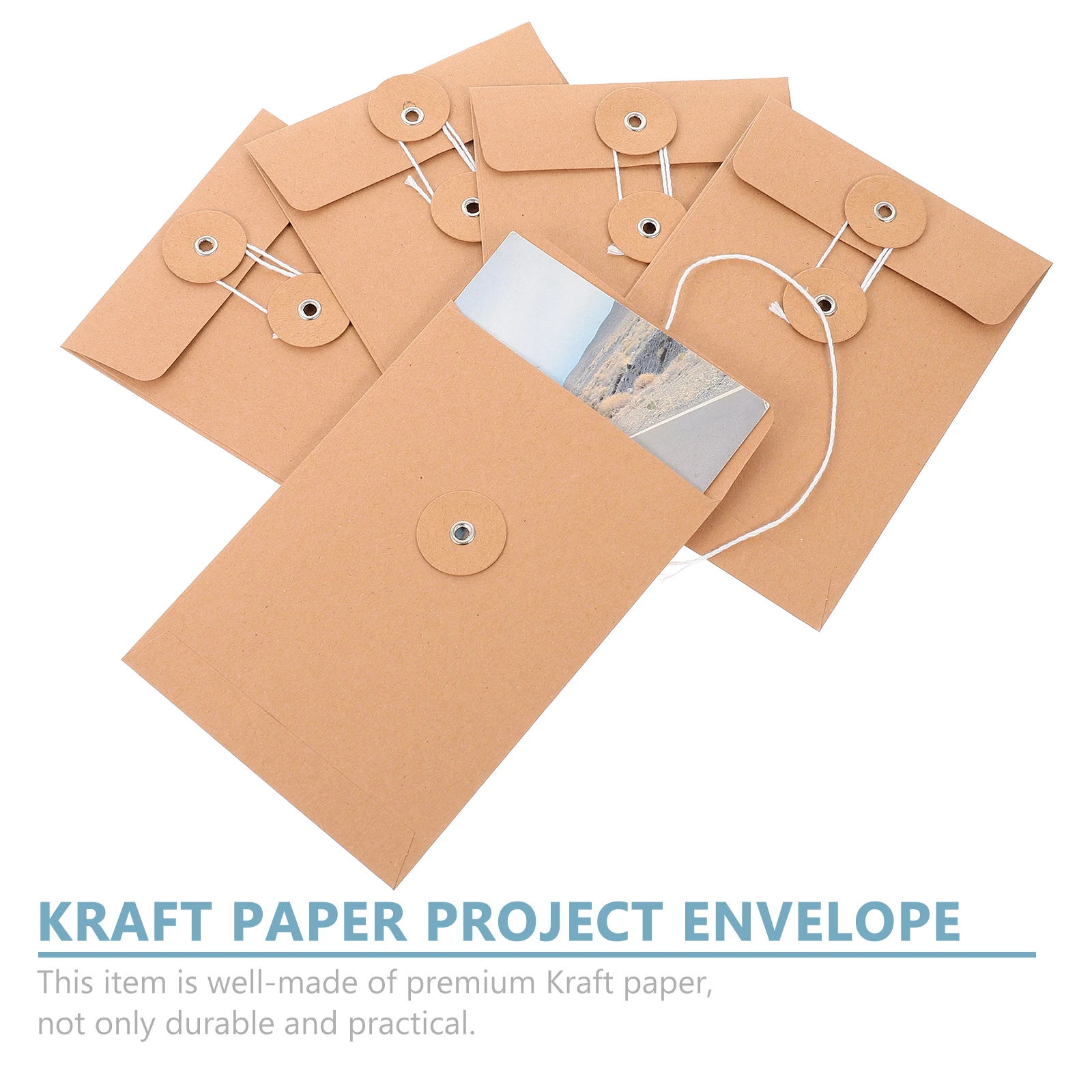 

25pcs Kraft Paper Document Envelope Storage Bag For Cards Photos Invitations String Document Office Accessory Filing Envelope