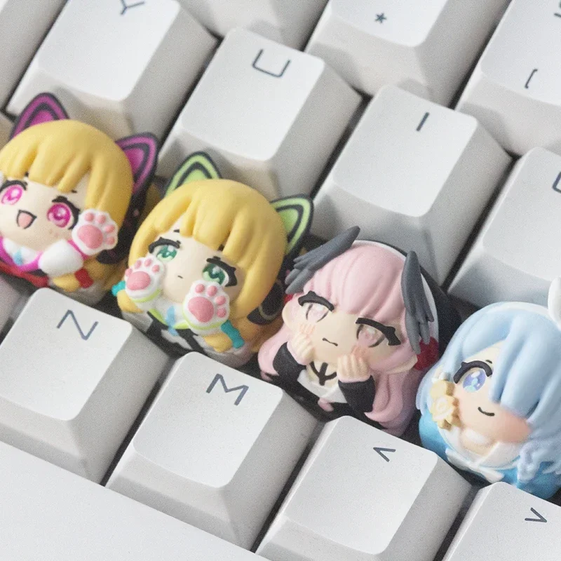 Shimoe Koharu Anime Keycaps 3D Resin Artisan Key Caps Custom Original Handmade Keycaps for Mechanical Keyboard AronaSaiba Momoi