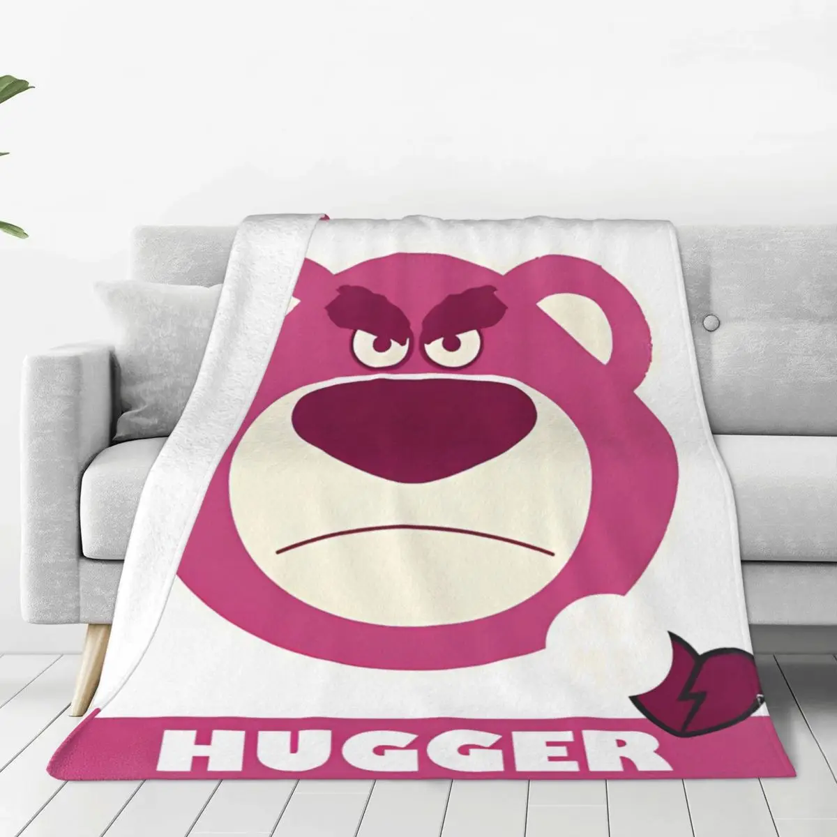 Lotso Hug Me Flannel Blanket Super Warm Throw Blanket for Home Decor Travel Print Bedspread Sofa Bed Cover