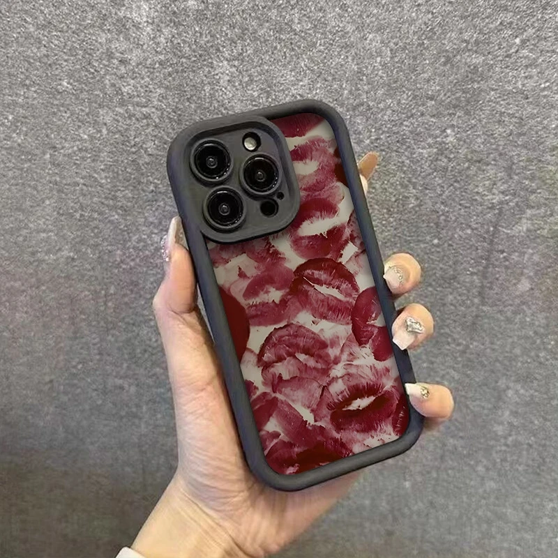 Coque de téléphone souple à motif imprimé à lèvres rouges, étui antichoc pour Xiaomi Redmi Note 14 Pro Plus 5G 13 12S 12 11 10 14C 13C 12C