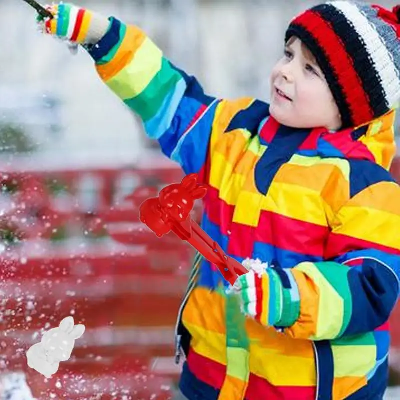 Çocuklar için kar topu yapımcıları noel tavşanı dinozor kardan adam kar topu makinesi yaratıcı kar topu klip toplama oyuncaklar kar oyunları