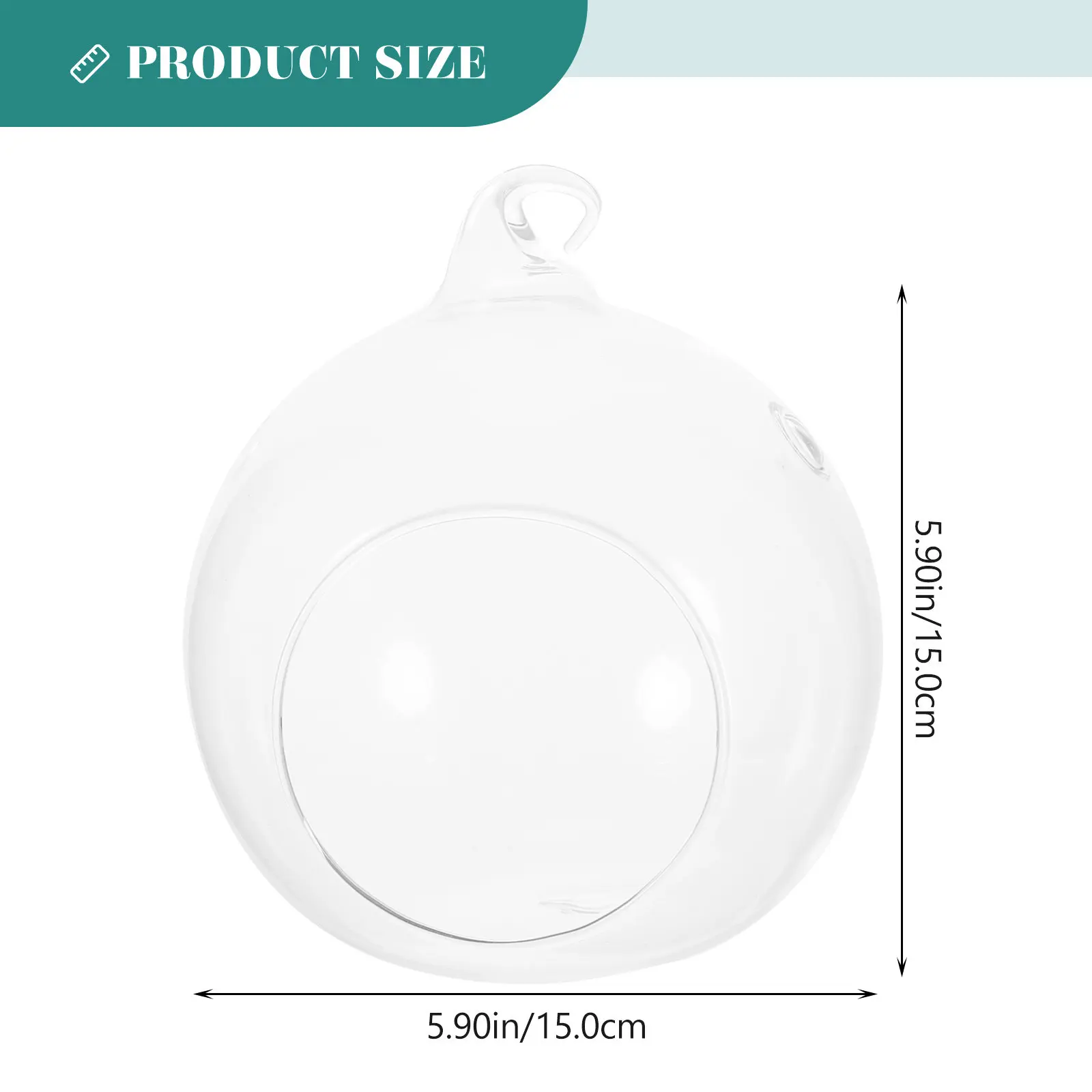 2Pcs Hanging Glass Globe Terrarium Transparent Air Plant Holder DIY Microlandscape Indoor Desktop Succulent Plant Planter