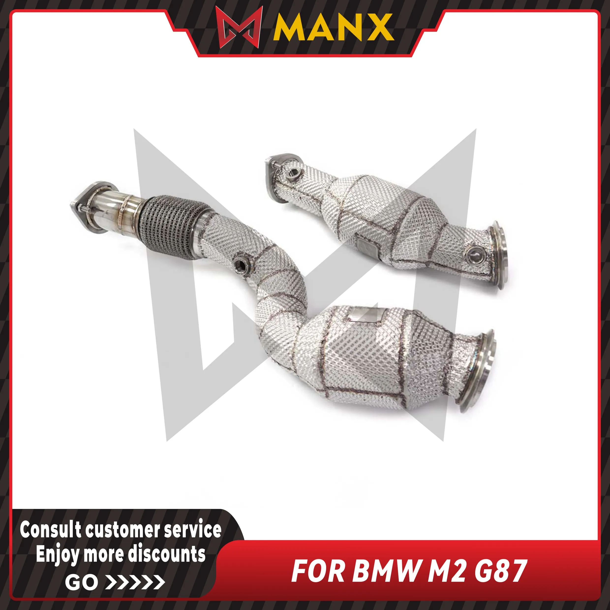 Suitable for BMW M2 G87 3.0T Stainless steel Downpipe  Performance Exhaust fitting With heat shield