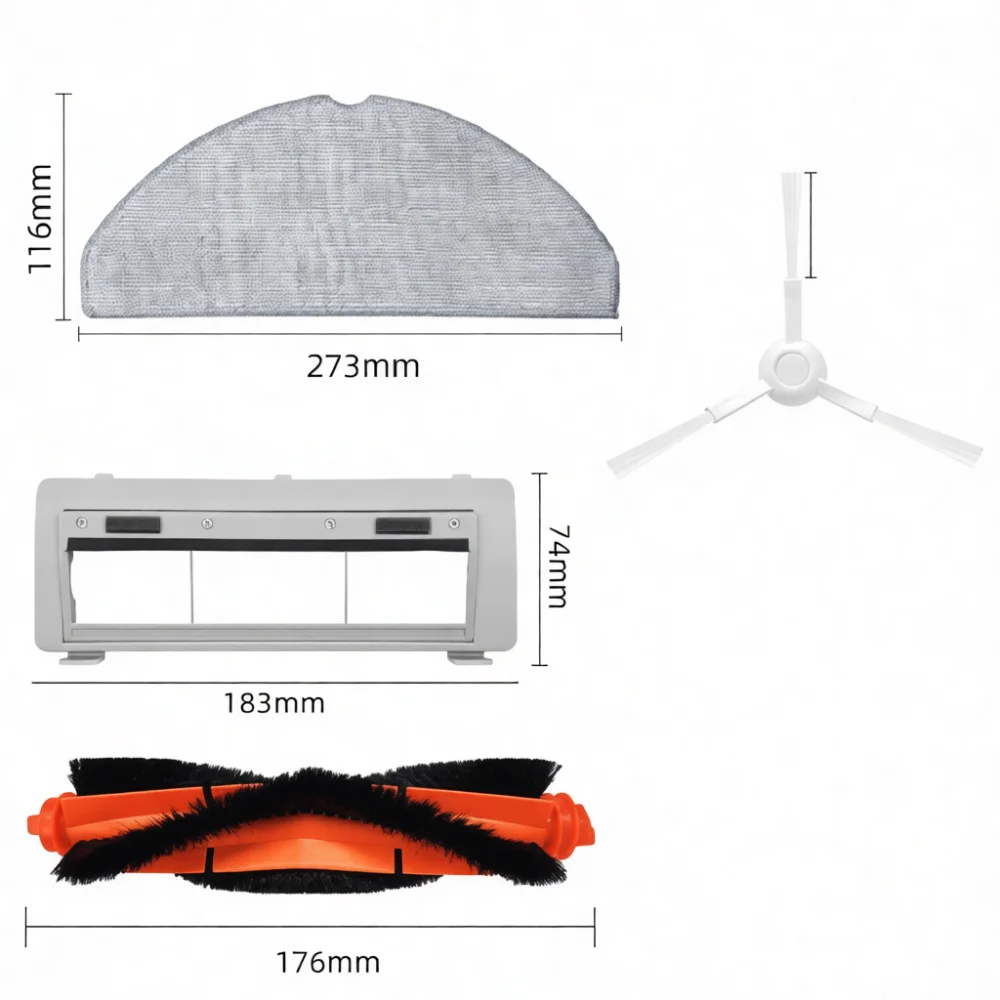 For S20 D106 Robot Vacuum Replacement Accessory Kit Filter Roller Brush Side Brushes Mop Pad Main Brush Guard