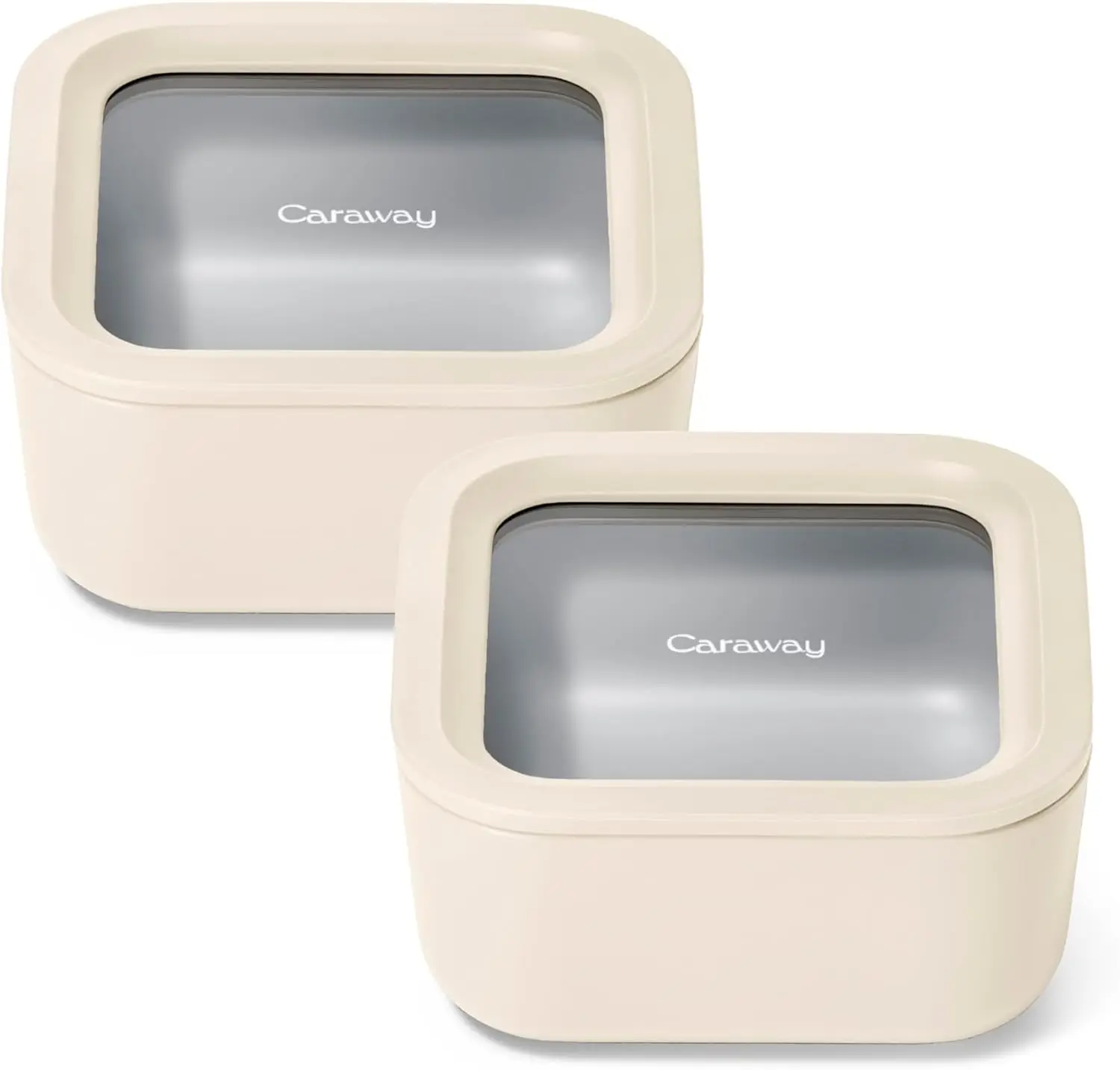 

2pc Glass Food Storage Set- Ceramic Coated - Non Toxic, Non Stick Lunch with Lids - Dishwasher,