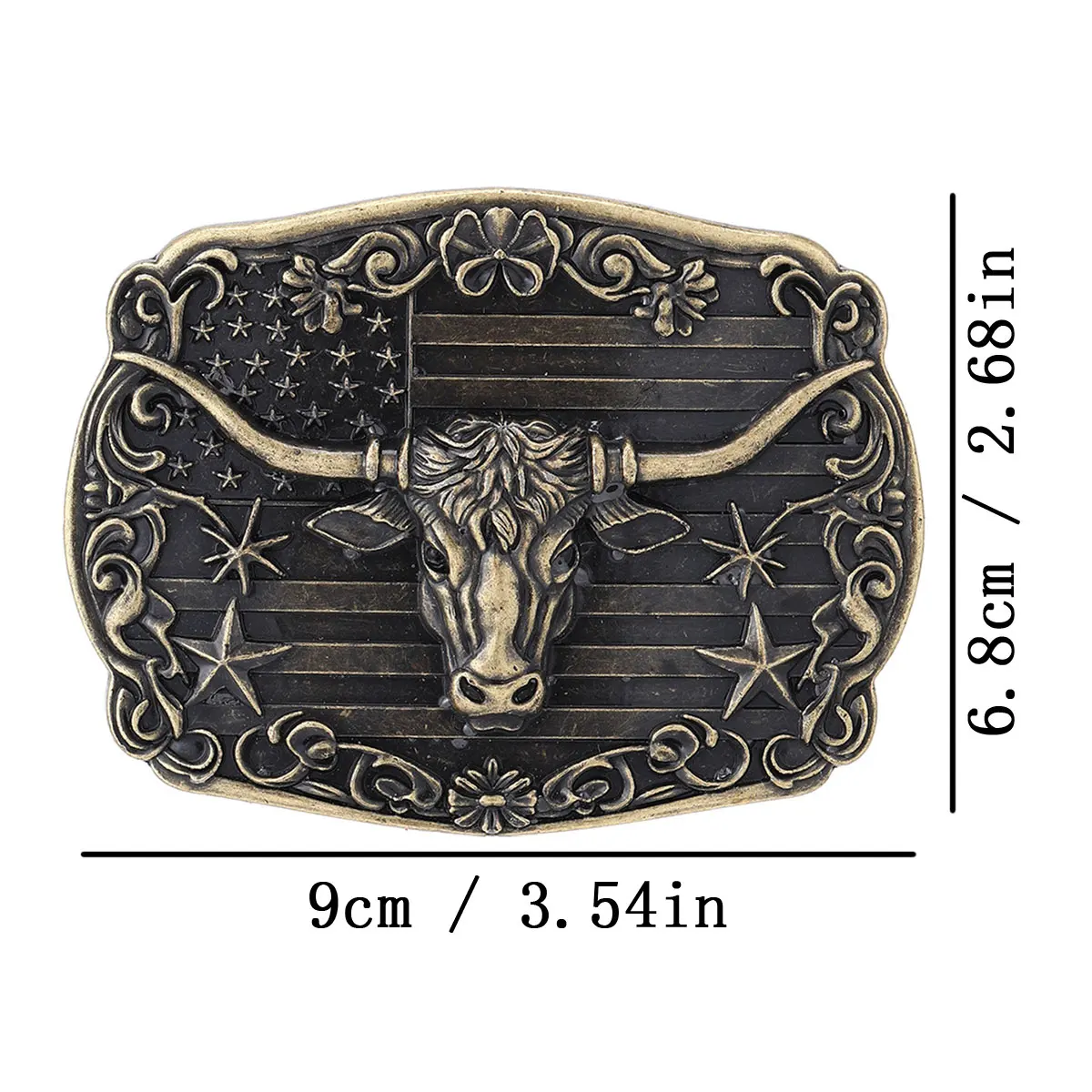 Retro Western Longhorn Bull Belt Buckle Fashionable Leather Accessory Classic Cowboy Trend