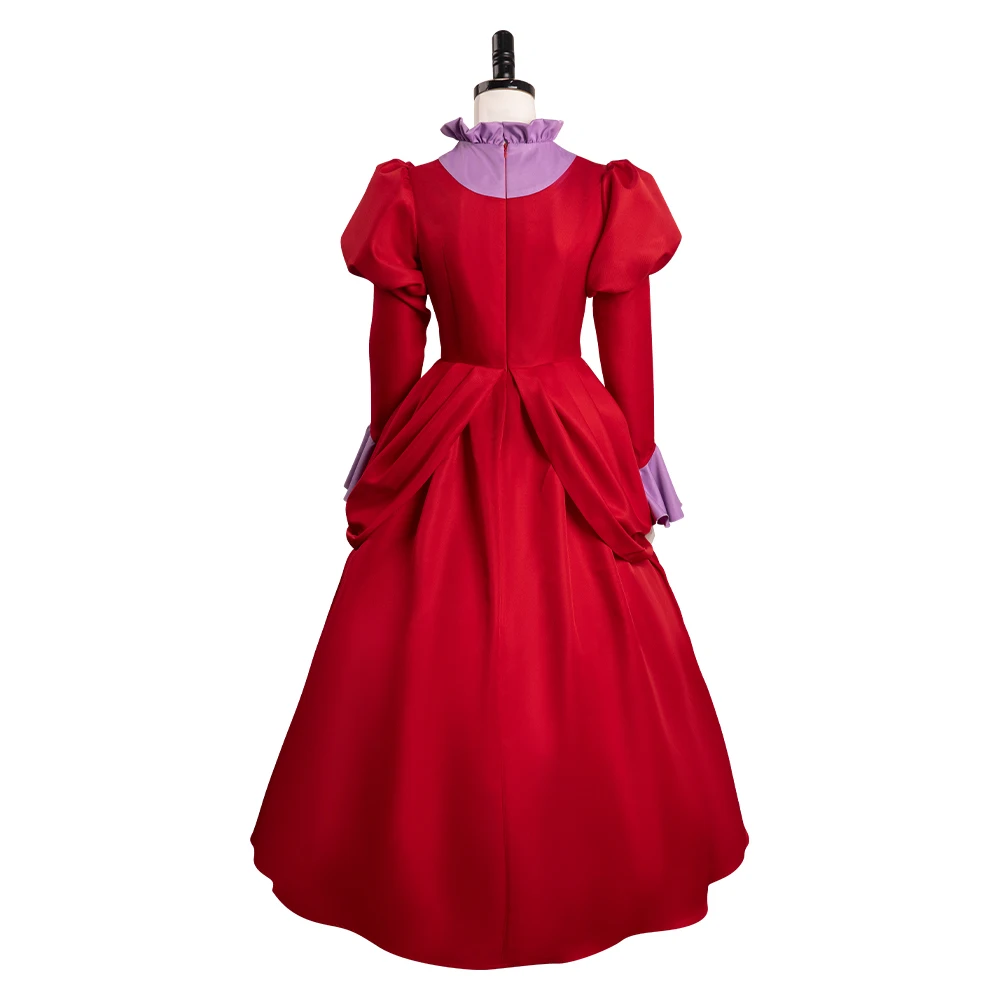 Disfraz de Cosplay de madrastra para mujer adulta, traje de fiesta de Carnaval de Halloween, vestido rojo