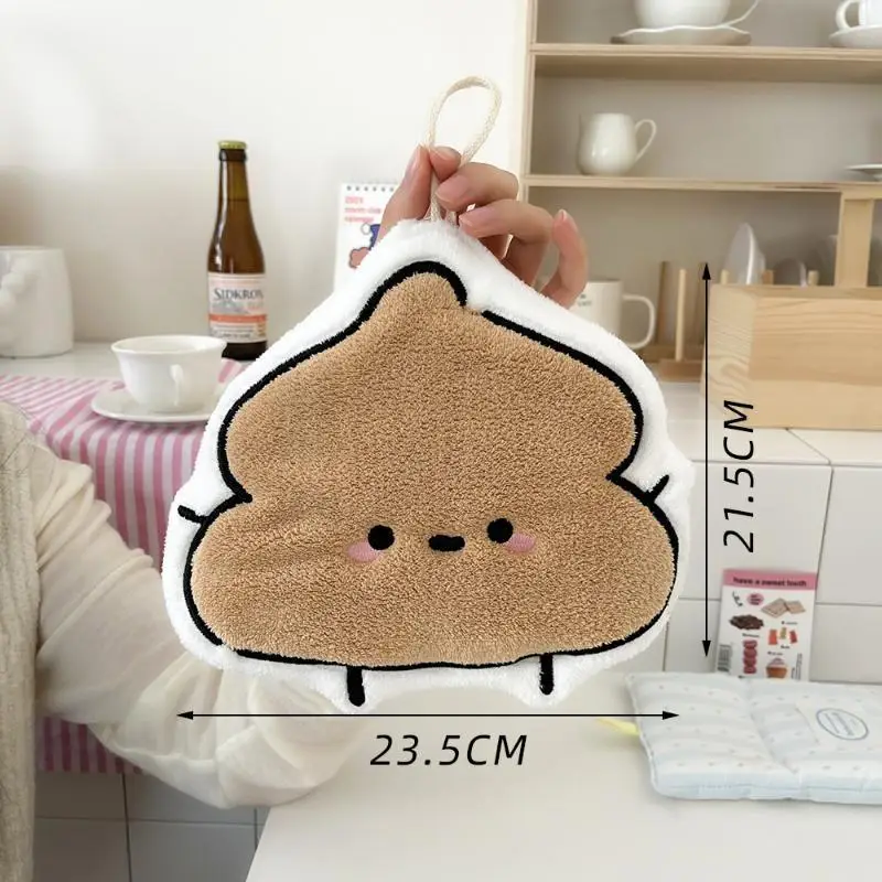 Soft Cartoon Hand Towel Wall-mounted Double-layer Thickened Coral Fleece Towel Super Water Absorbent Quick Drying Cotton Towel