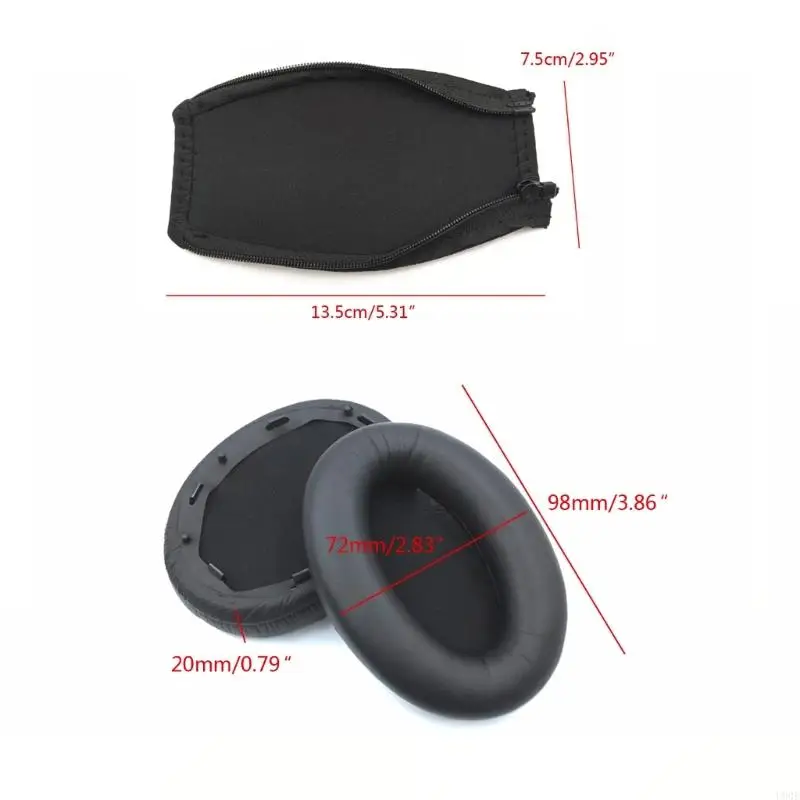 U90E Earphone Earpads Ear Cushion Untuk WH-1000XM3 Earphone Memorping Foam Earcups Dengan Buckle Headbeam Loop Covers