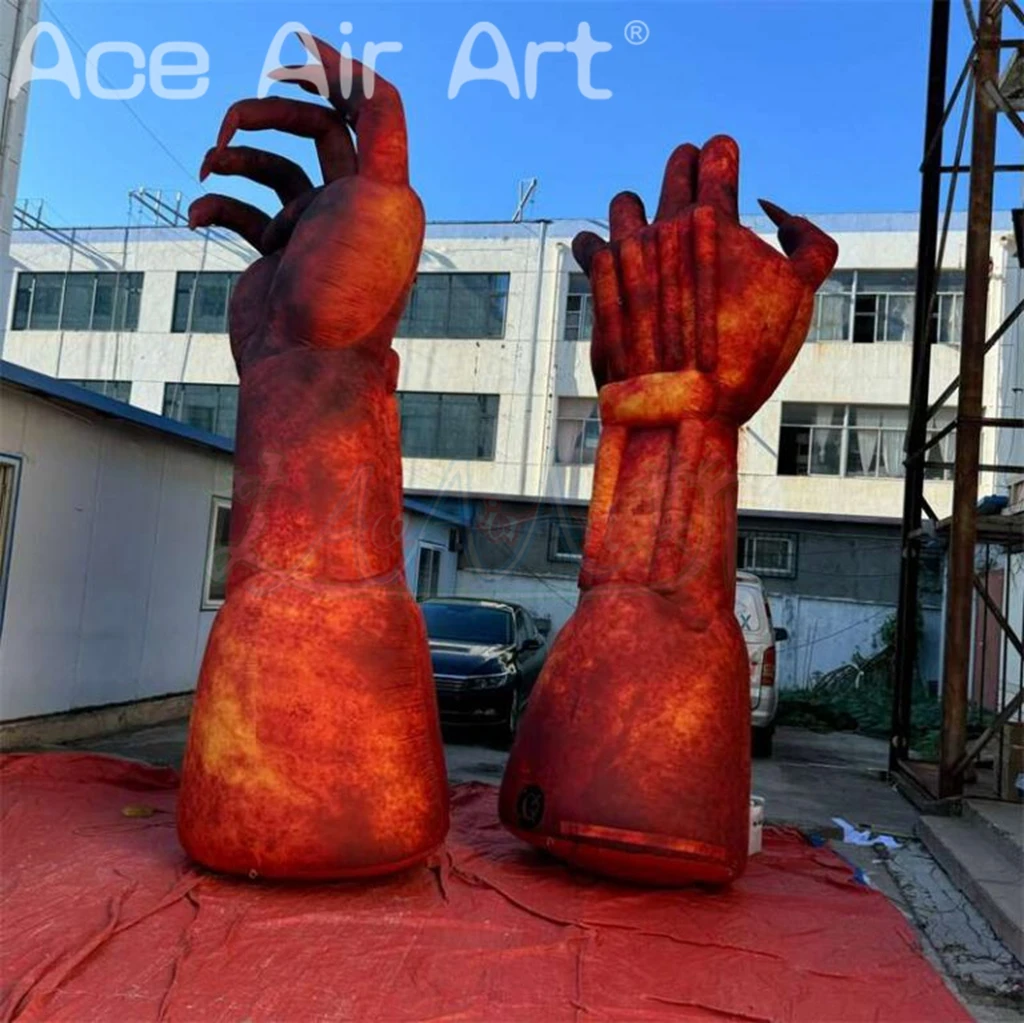 Inflatable Large Devil Hand,inflatable Red Evil Hand Balloon for Halloween Scene Decoration