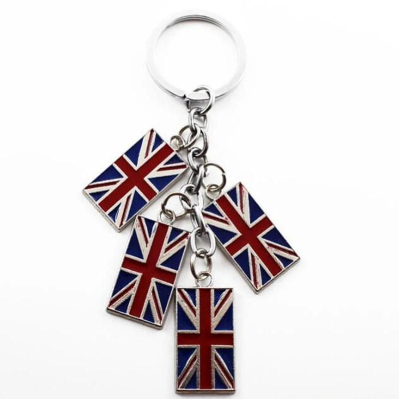 Cartoon Punk Enamel UK Flag Union Jack Keychain For Keys Car Key Ring Couple Key Chains Pendant Travel Souvenir Jewelry Bijoux