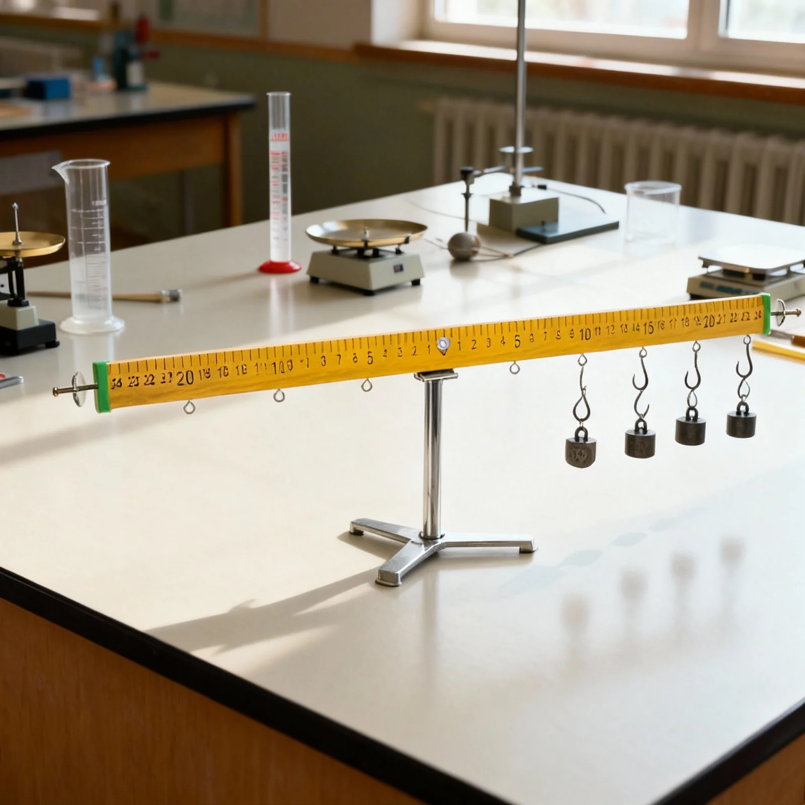 Wooden Lever Ruler with Hook Balance Scale Ruler for Mechanics Lab Physics Experiment Equipment Classroom Teaching Aid Tool - Image 6