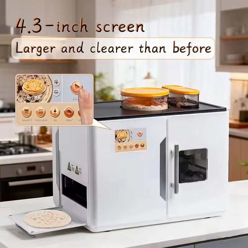 Fully Automatic Roti Maker Robot Electric Chapati Flatbread Tortilla Machine 1800W Intelligent Dough Press