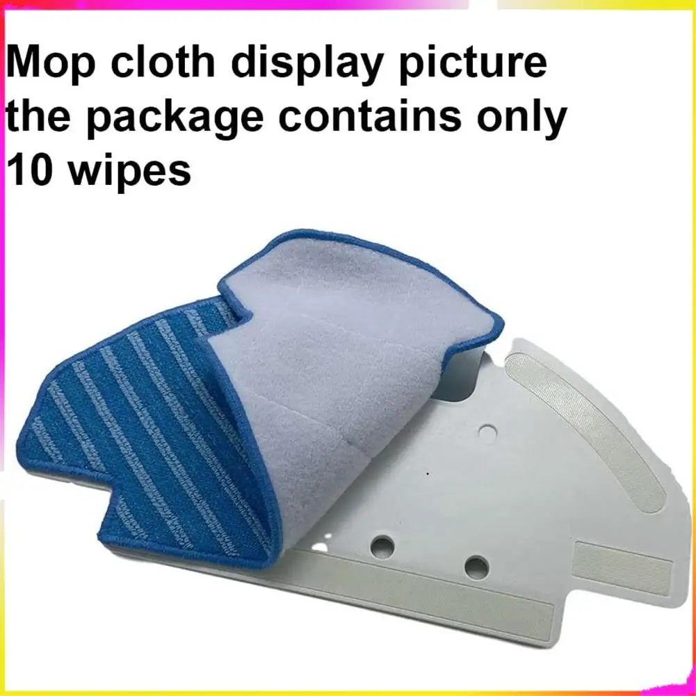 M04K 10Pcs Mop Cloth Pads For  Powerbot-E VR05R5050WK Vacuum Cleaner Spare Parts