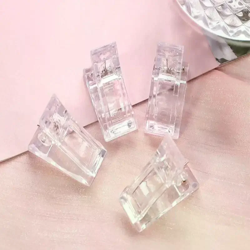 Nail Clippers Transparent Quick Setting Gel Paperless DIY Nail Extension Clips Manicure Tools Accessories Kit