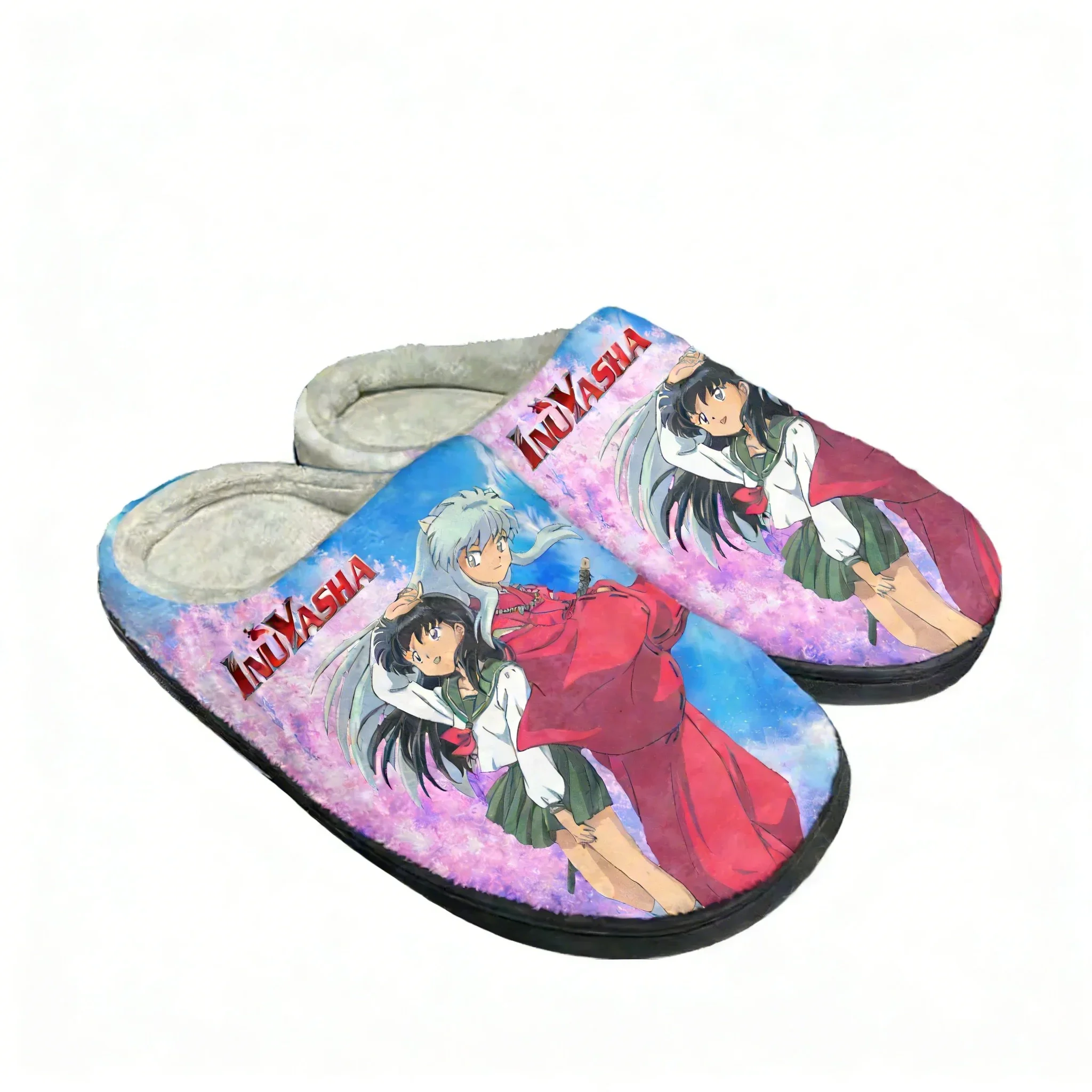 

Домашние хлопковые тапочки Inuyasha для мужчин и женщин, плюшевые, с изображением Кагомэ Хигураши, для спальни, повседневные, теплые, аниме, на заказ, термостойкие, для дома
