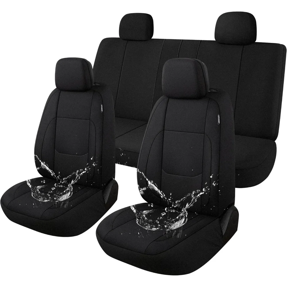 

Pariitadin Waterproof Car Seat Covers Full Set, Neoprene Seat Covers for Cars, Universal Fit Interior Covers for Most Cars Sedan