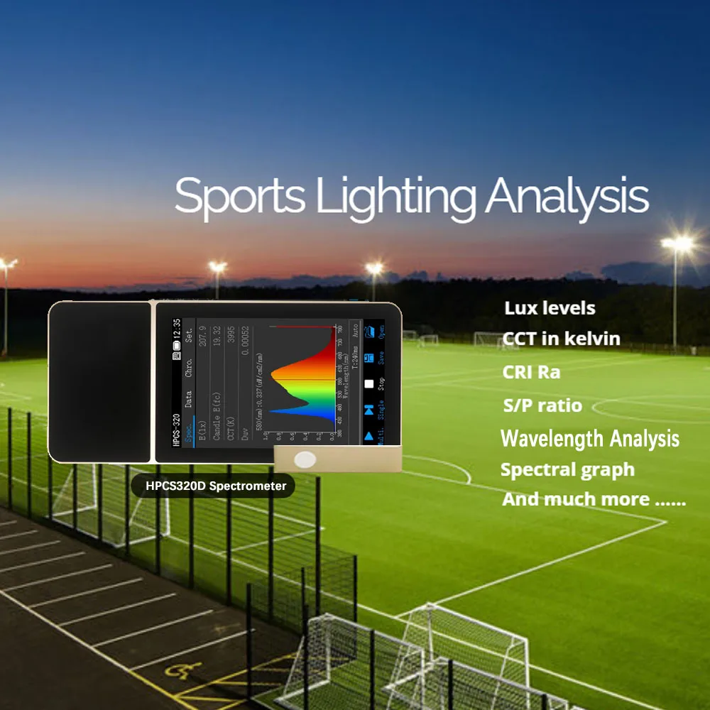 HPCS320 LED Spectrometer for Sports Lighting Analysis