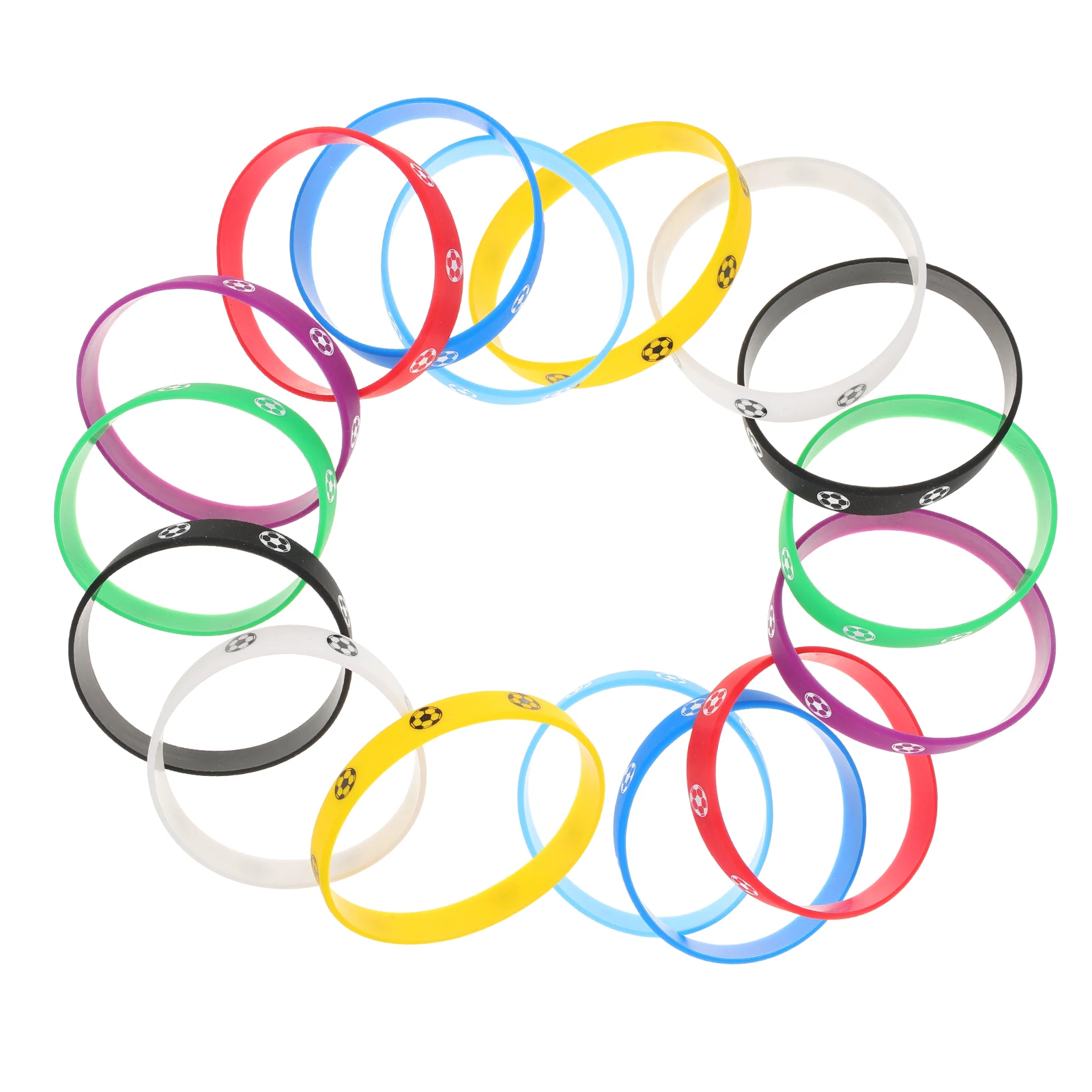 

16 Pcs Football Bracelet Silicone Bracelets Elasticity Kids Bulk Silica Gel Child
