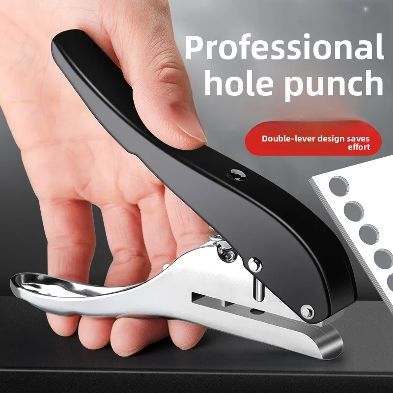 Heavy Duty Single Hole Punch for Loose Leaf Binders, Adjustable 3 to 10mm Round Hole Paper Puncher, Zinc Alloy Metal Hand Tool