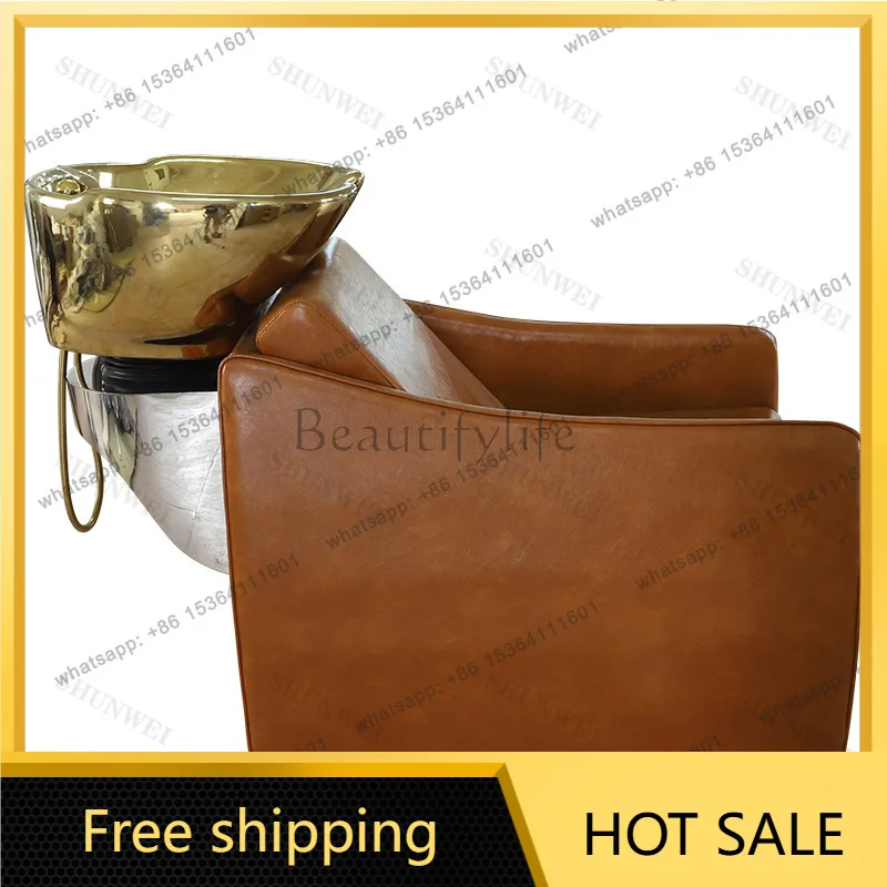 Factory Direct Sales Japanese Small Shampoo Hair Salon Special Ceramic Basin Semi-reclining