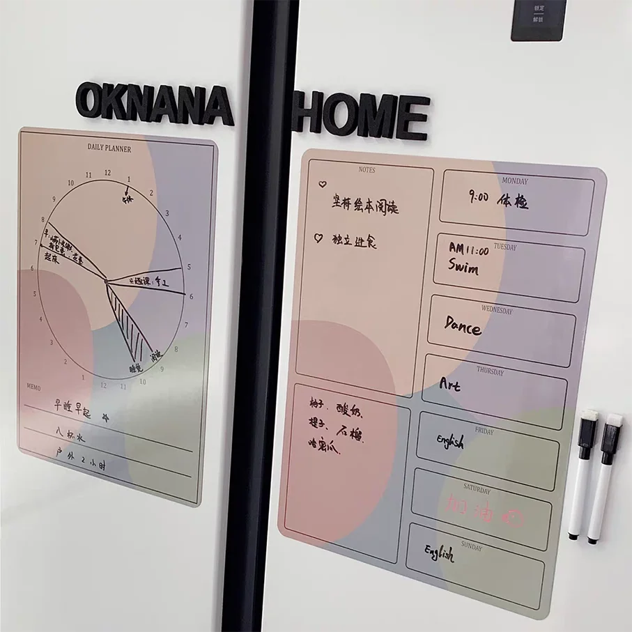 3pc/set Creative High Quality Erasable Schedule Memo Fridge Magnetic Soft Sticker Whiteboard Message Board Refrigerator Magnet