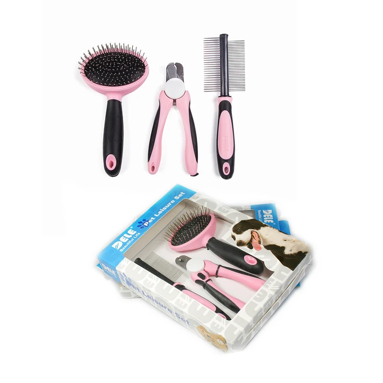 

Pet Grooming Product Kit For Dogs Color Box Grooming Tools Combs Small Animals 30% Deposit Samples Available Accept Blue/pink