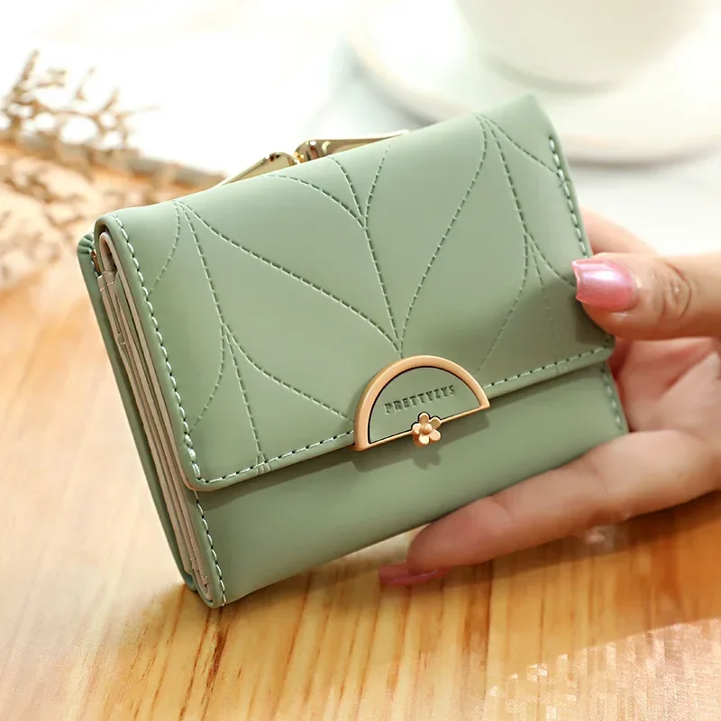 Fashion Three Fold Purse Small Women Wallet Female Short Design Multifunction Lady Coin Pocket Fresh Carteras