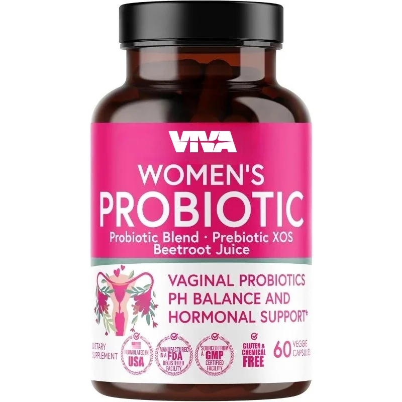 

Capsules of vaginal probiotics and prebiotics mixture of 4 strains of lactobacilli for pH balance and healthy vaginal odor