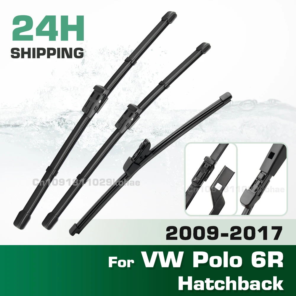 

GREATROAD Wiper LHD&RHD Front & Rear Wiper Blades Set For VW Polo 6R Hatchback 2009 - 2017 Windshield Windscreen Window Brushes