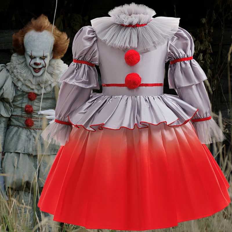 Halloween-Kostüme im neuen Stil, Clown-Verjüngung, Halloween-Anzug, 3–10 Jahre alte Mädchen, Cosplay, Halloween-Tanzkleid