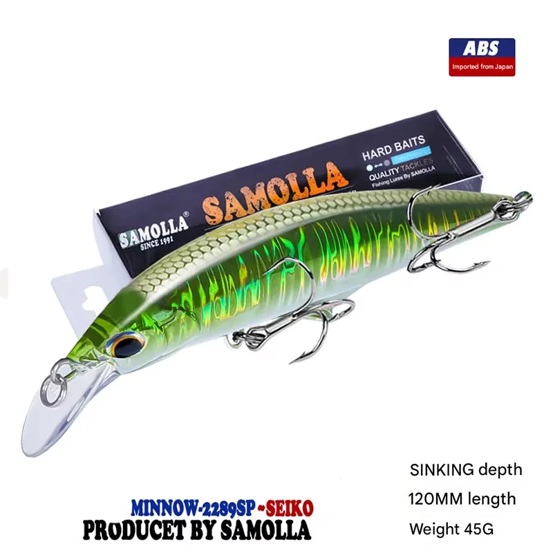 New Sinking Minnow Fishing Lure 45g 120mm Bass Baits Seabass Pike Isca Artificial Pesca Accesorios Mar Peche En Mer Leurre