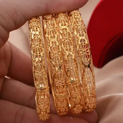 Dubai Gold Plated Bangles For Women Indian Bracelets Nigeria Moroccan Bridal Accessorie Wedding Bracelet Gifts