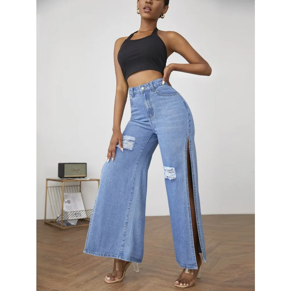 

American vintage jeans wish amazon ripped split pants