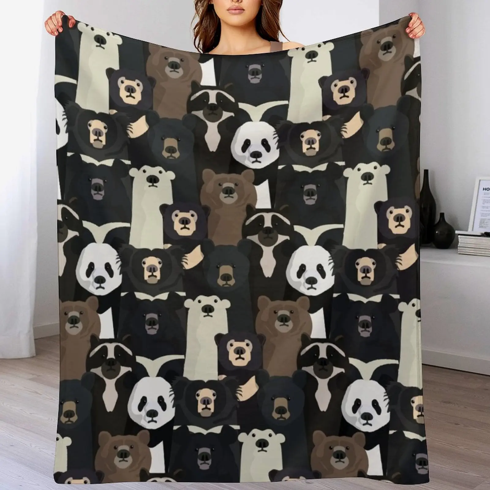 

Bears of the world pattern Throw Blanket For Sofa Thin Weighted warm winter Decorative Throw Blankets