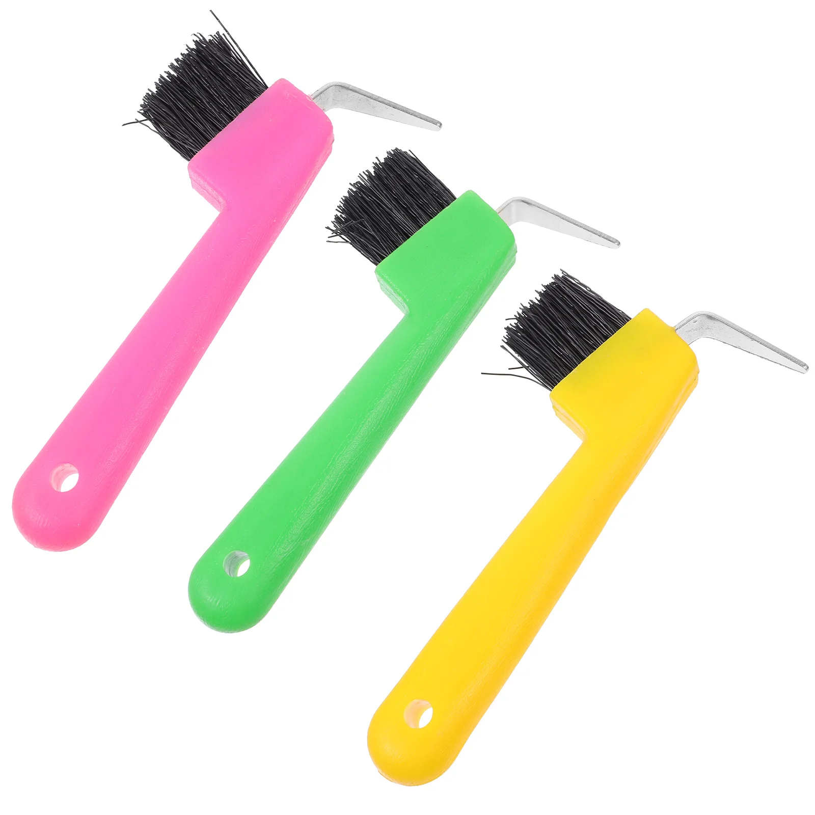 أداة تنظيف حدوة الحصان المحمولة، مقبض مرن، فرشاة حصان، فرشاة تنظيف دقيقة، تصميم متين، مقبض حصان