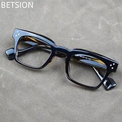 BETSION Retro acetate glasses frame for men designer brand optical prescription computer reading glasses for women