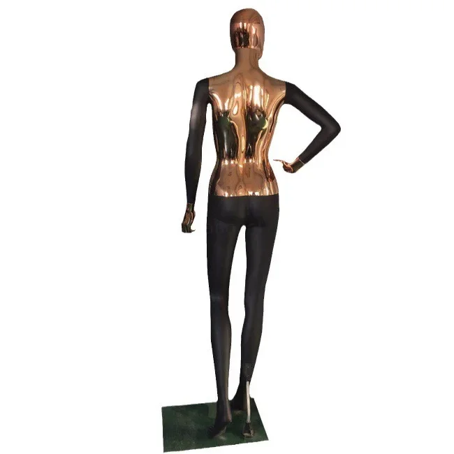 Clothing store model props electroplating mix and match iron mesh head full body platform dummy women's clothing display