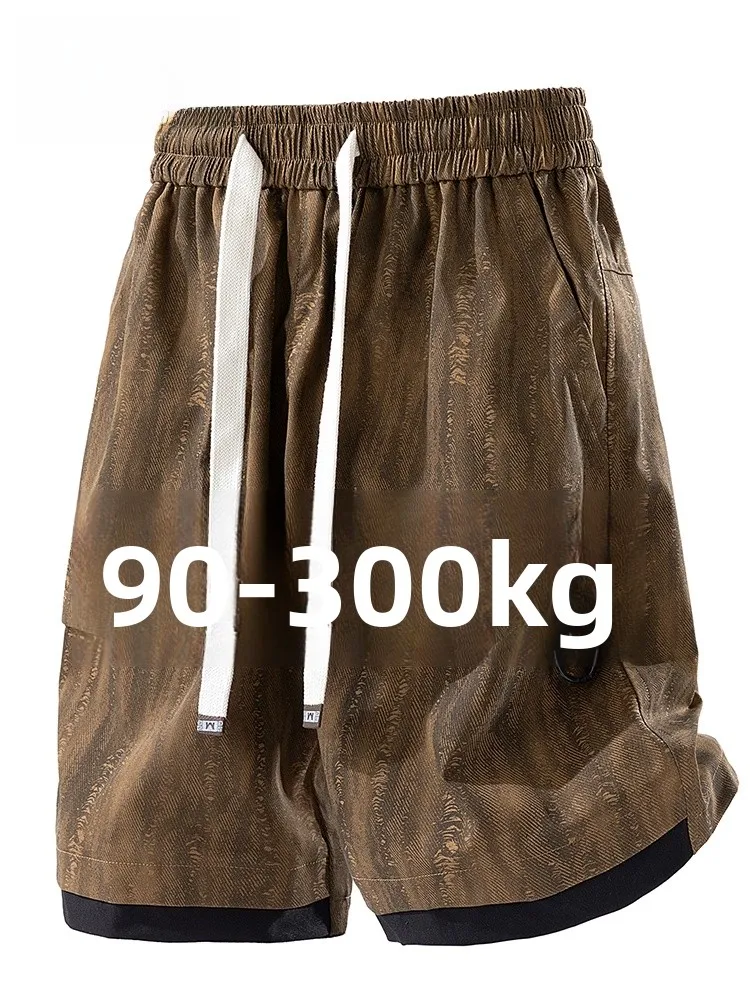 

MoChao American Retro plus Size orts Men's Summer Trendy Brand Dyed Casual Five-Quarter Loose Versatile Mid-Pants