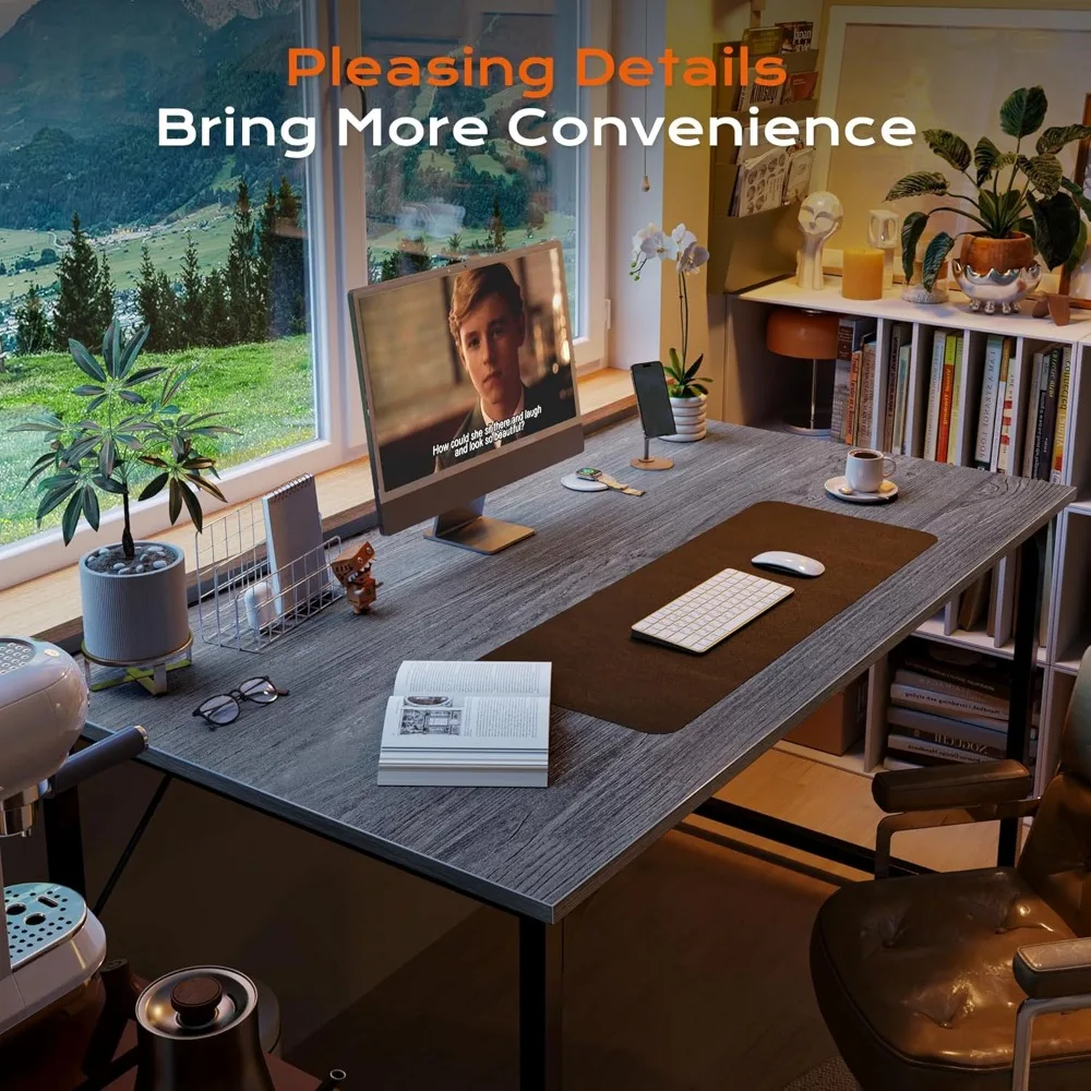 Escritorio grande para juegos y oficina de 48 x 24 pulgadas con superficie espaciosa para uso en el hogar, el estudio y el dormitorio