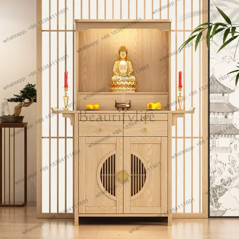 PG   buddhist altar table solid wood with cabinet rectangular buddha r for home altar table buddha statue shrine